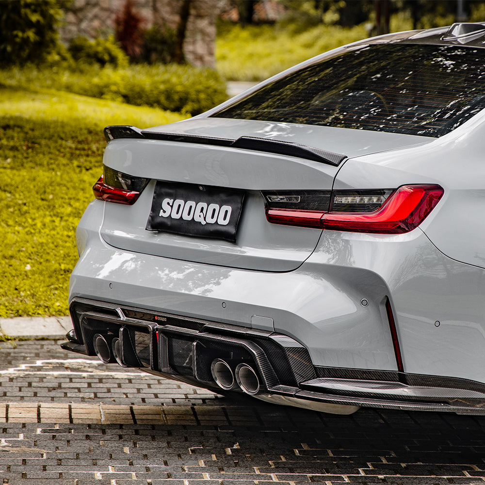 SQ Style Carbon Fiber Rear Splitter - BMW G80 M3