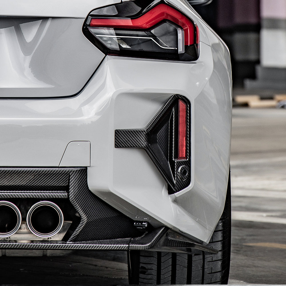 SQ Style Carbon Fiber Rear Bumper Attachments - BMW G87 M2